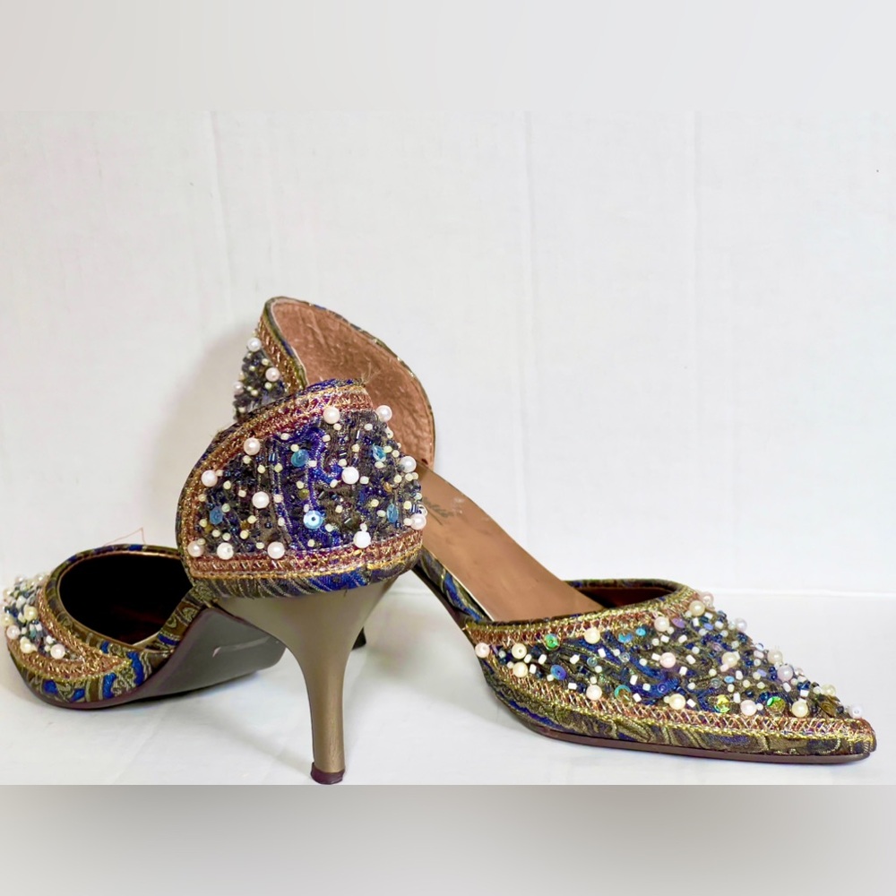 Anne Michelle's Beaded Sequin Nina 74
Elegant D'Orsay Dress Pumps Sz 6 1/2